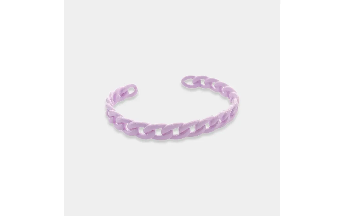 Enamel curb chain cuff bracelet