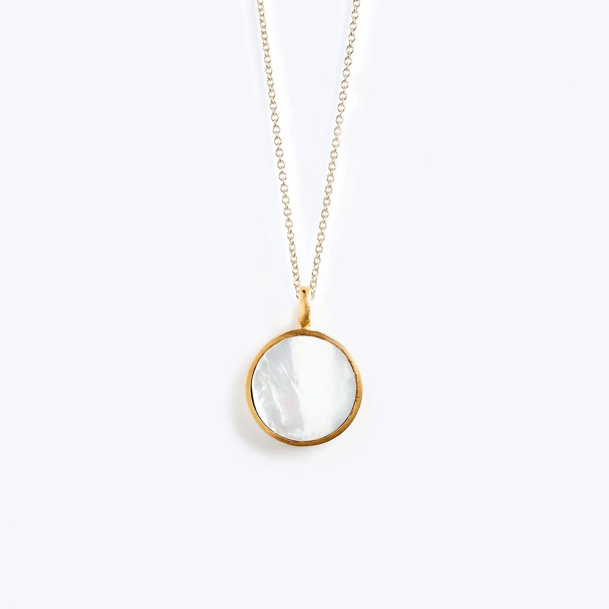 Engravable Mother of Pearl Porthole Necklace