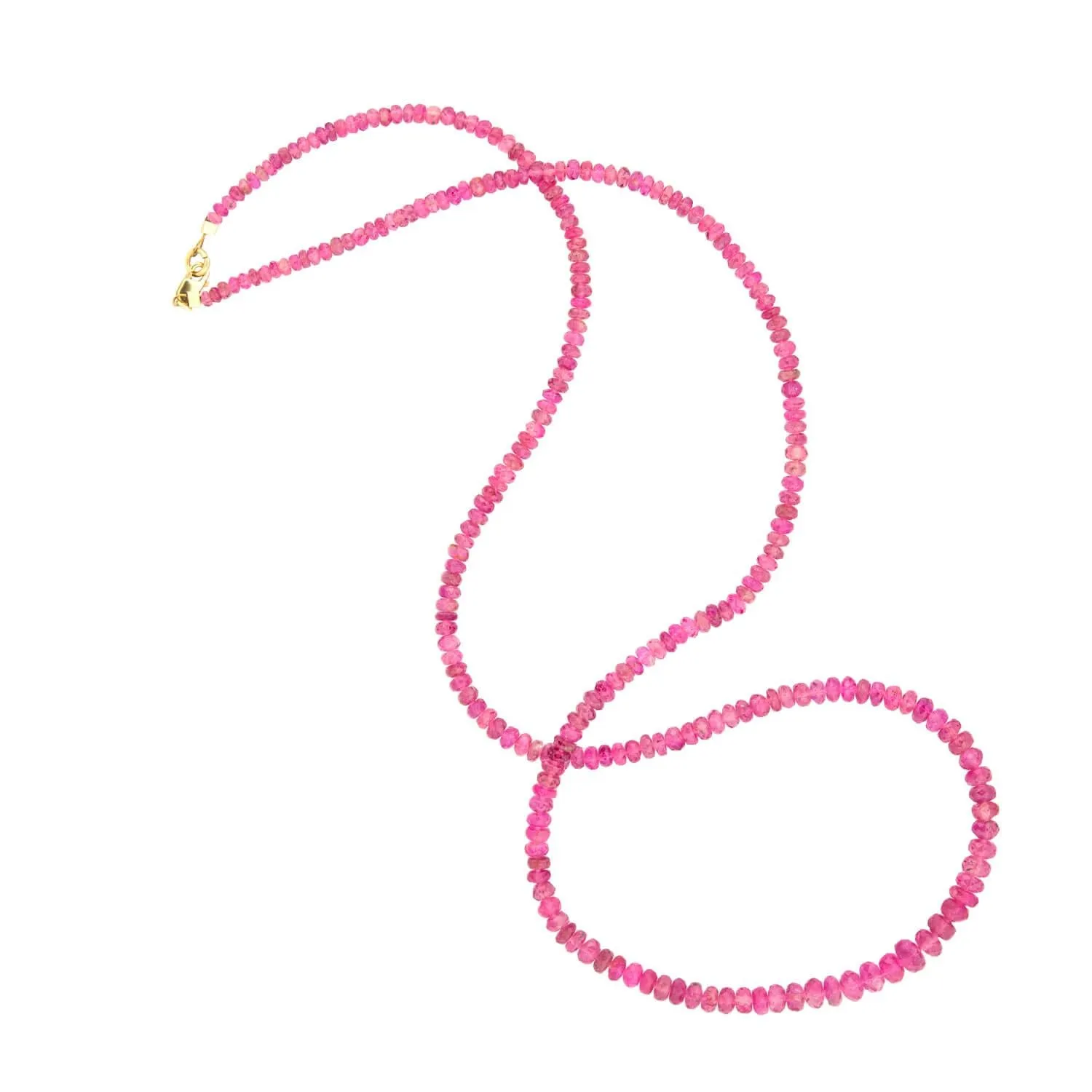 Estate 14k and Pink Tourmaline Rondelle Bead Necklace