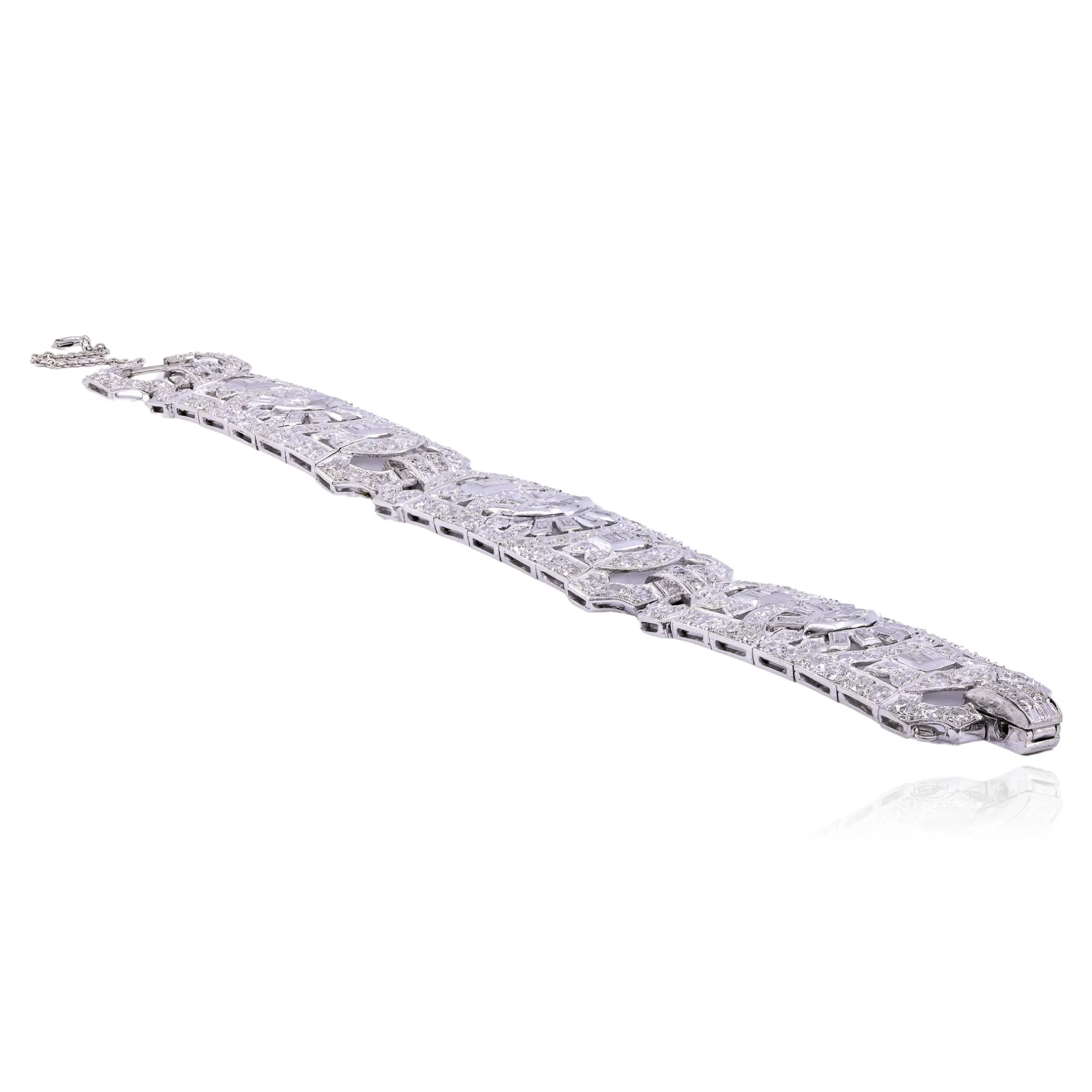 ESTATE PLATINUM ART DECO DIAMOND BRACELET - 3.75CTW