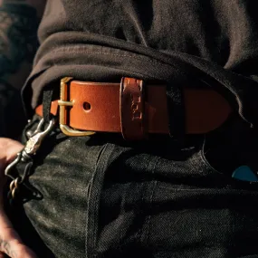 Ewing Dry Goods EDG x SOP Minimalist Belt Brown/ Brass