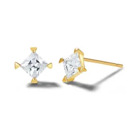 FANCIME Dainty Stud 14K Yellow Gold Earrings