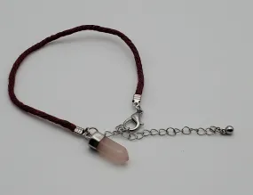 Faux Rose Quartz Bracelet - 8   3"