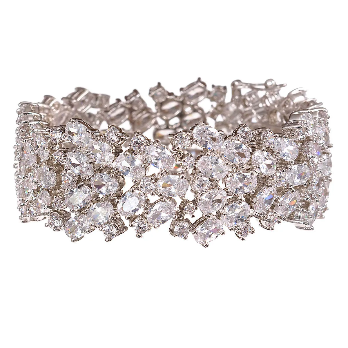 Fionna Cubic Zirconia Cluster Statement Bracelet