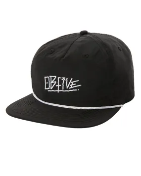 Flat Peak Nylon Snap Back (Black)