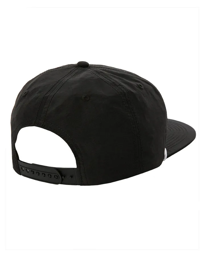 Flat Peak Nylon Snap Back (Black)