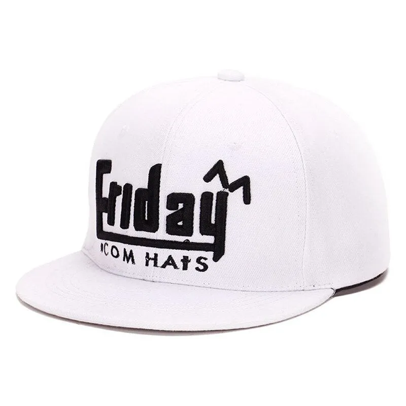 Friday embroidery women men baseball cap unisex flat-brimmed male female snapback hat hip hop cap for men women personality