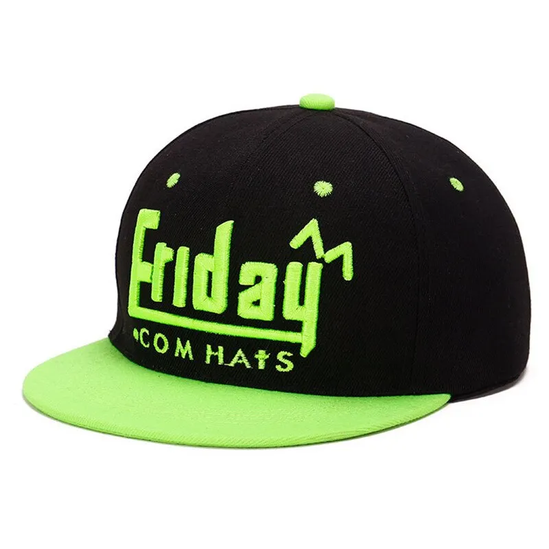 Friday embroidery women men baseball cap unisex flat-brimmed male female snapback hat hip hop cap for men women personality