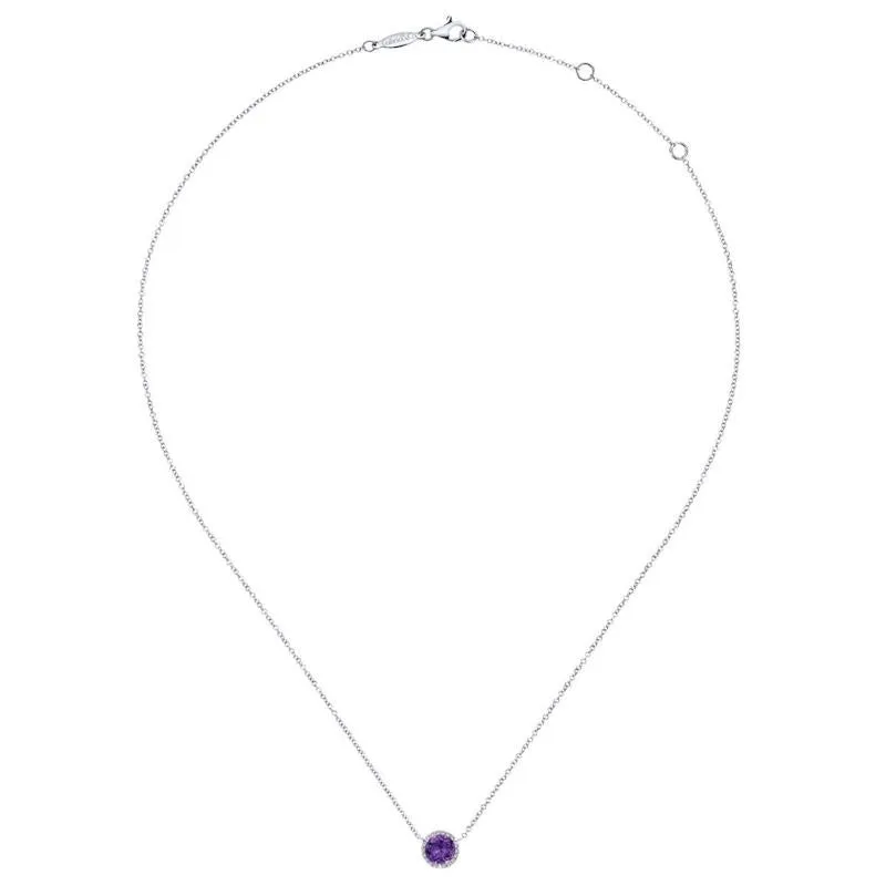 Gabriel & Co. 14k White Gold Lusso Color Gemstone & Diamond Necklace