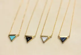 Gemstone Split Triangle Necklace