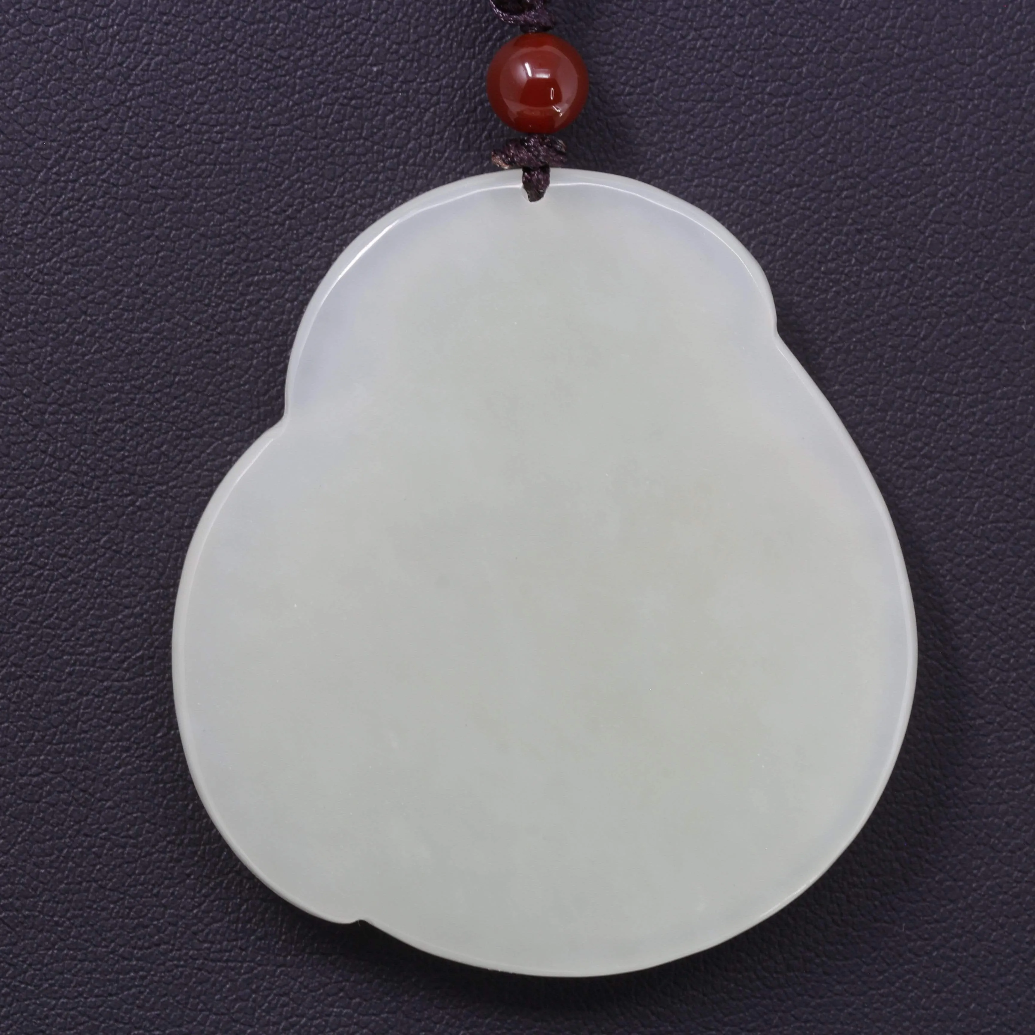 Genuine HeTian White Nephrite Jade Happy Buddha Pendant Necklace