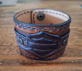 Genuine Leather Handmade Motorcycle Cuff Bracelet