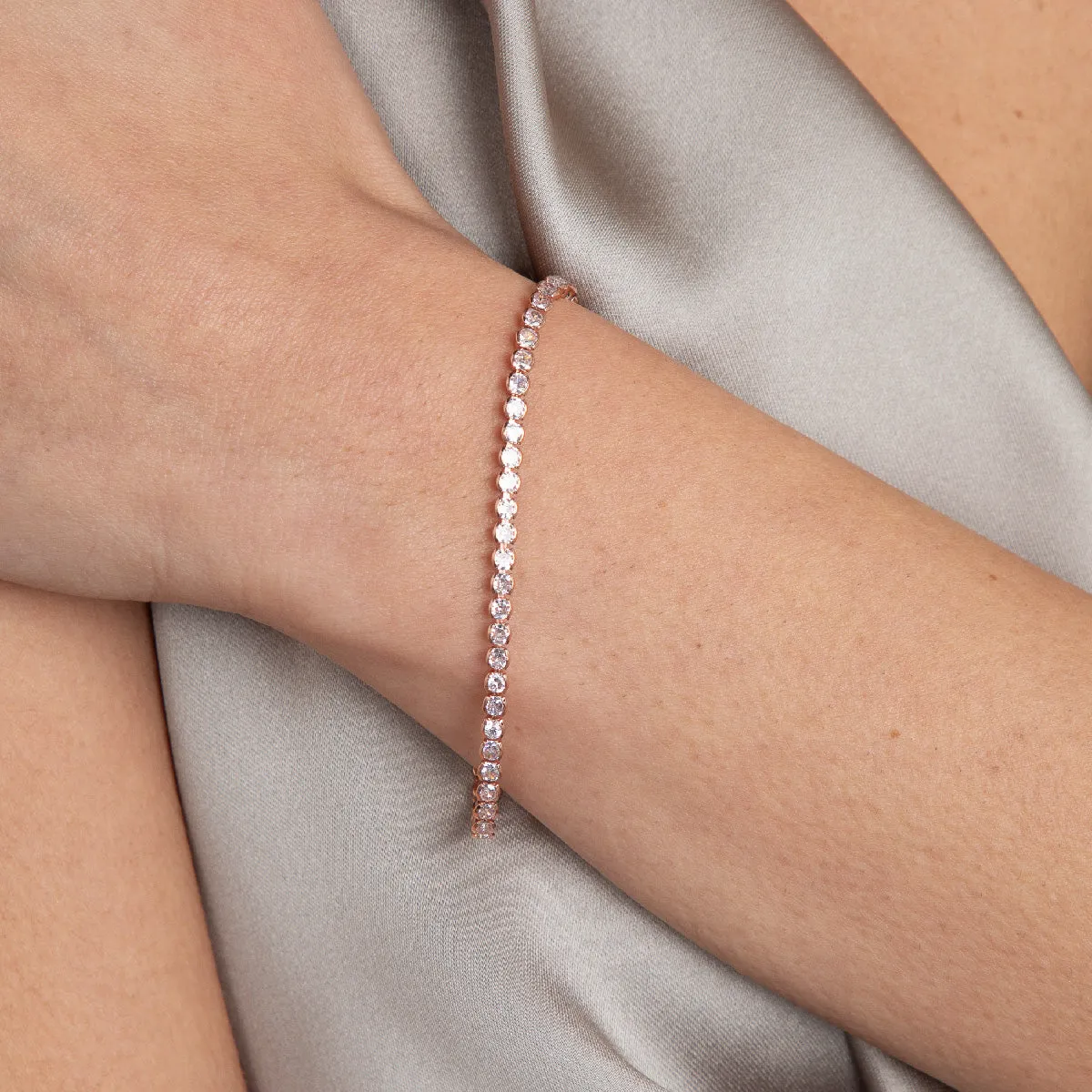 Gleam Bold Tennis Chain Bracelet in Rose Gold