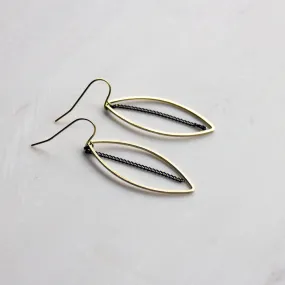 Gold and Black Leaf Earrings