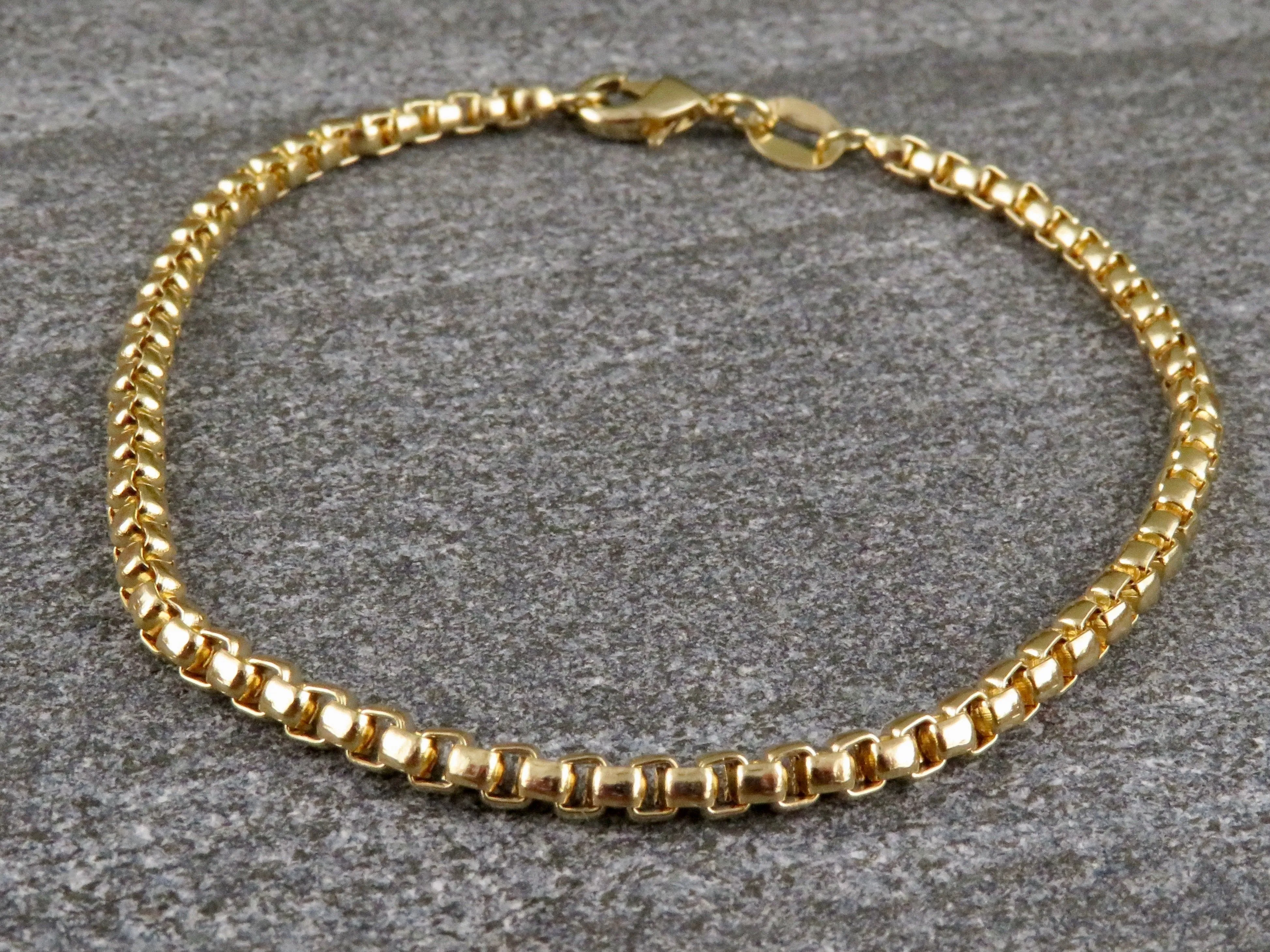 Gold Filled Round Box Chain Bracelet