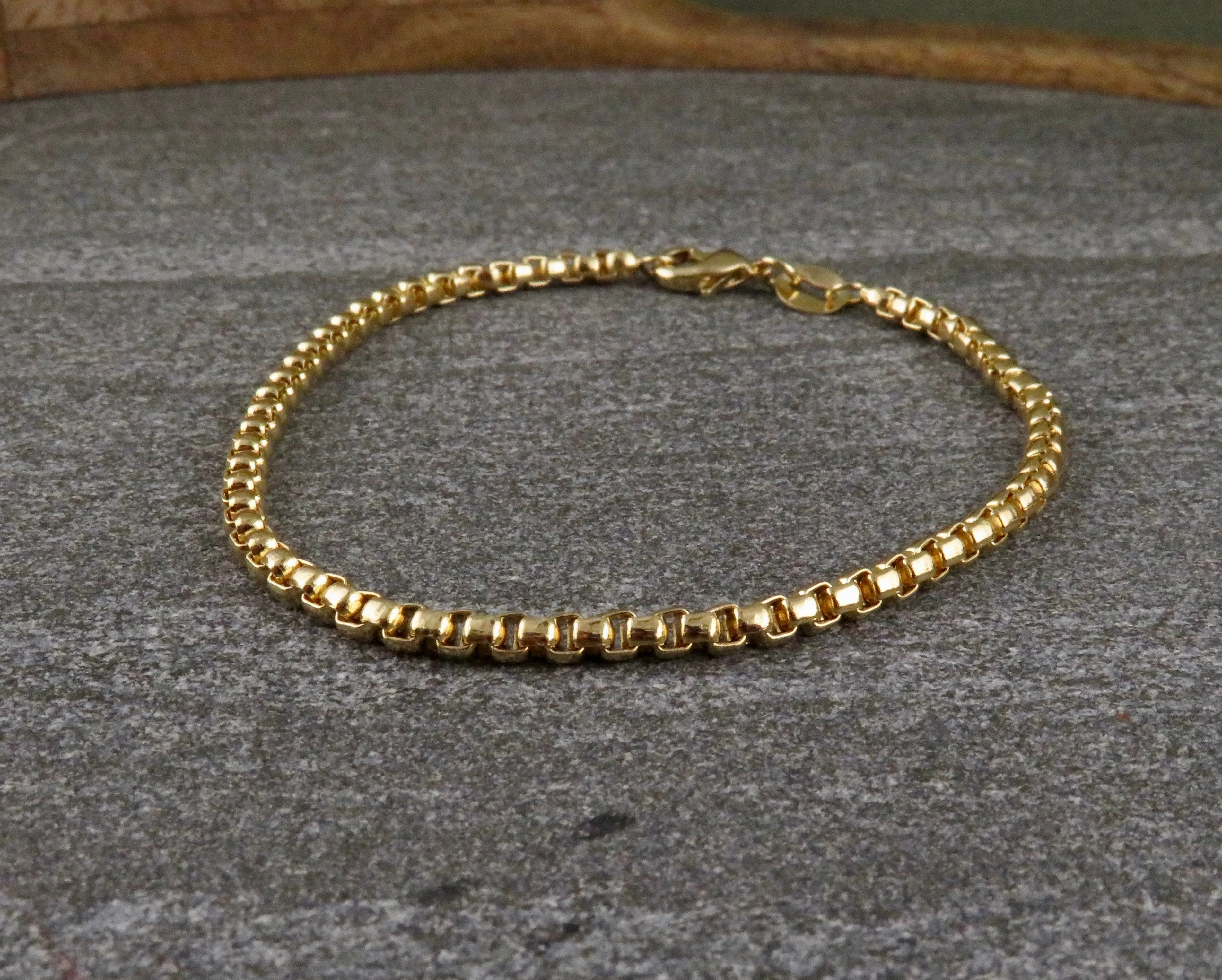 Gold Filled Round Box Chain Bracelet