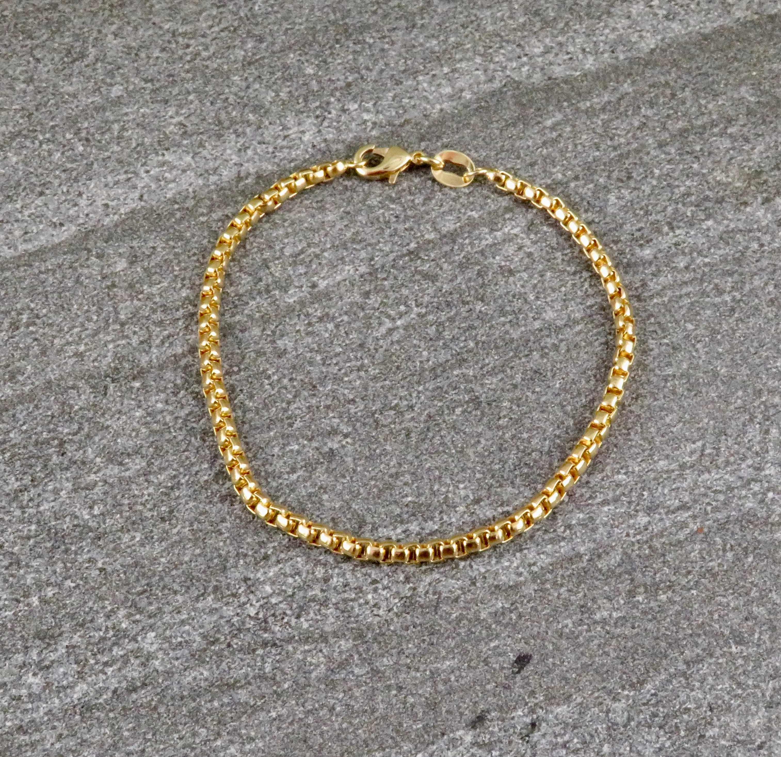 Gold Filled Round Box Chain Bracelet