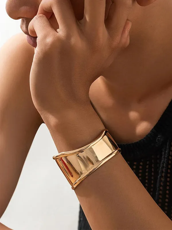 Gold Irregular Open Cuff Bracelet