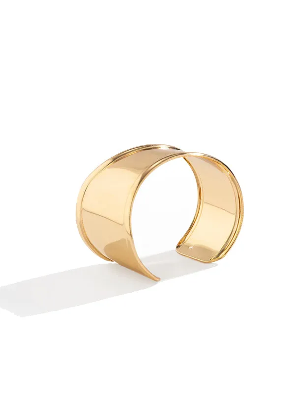 Gold Irregular Open Cuff Bracelet