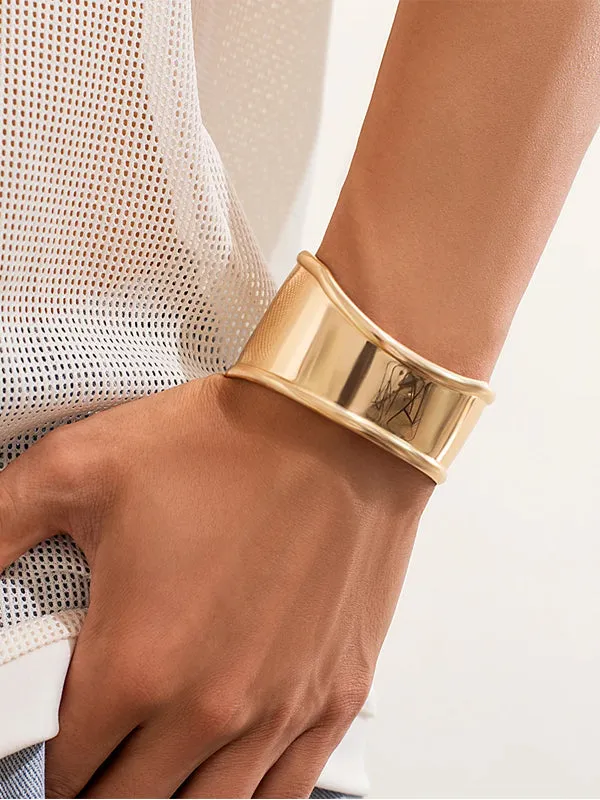 Gold Irregular Open Cuff Bracelet