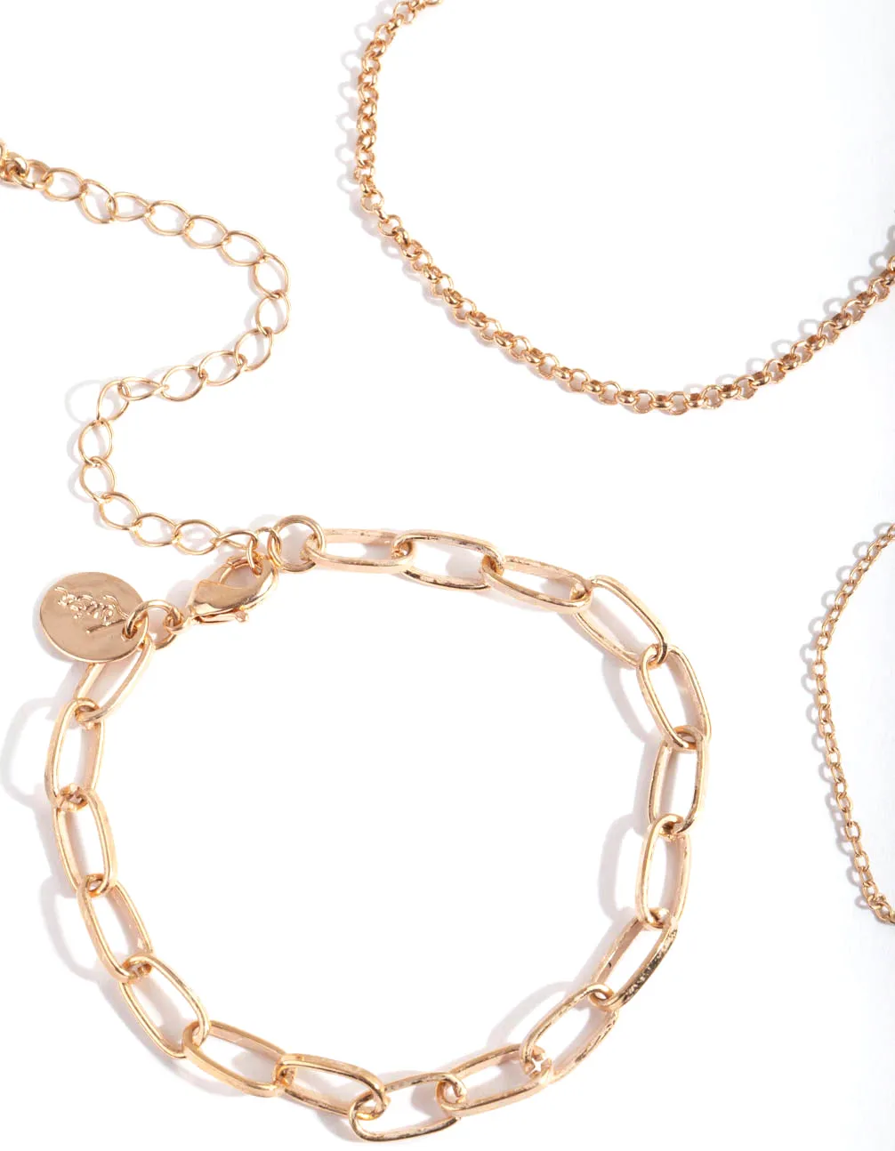 Gold Multi Link Chain Bracelet Pack