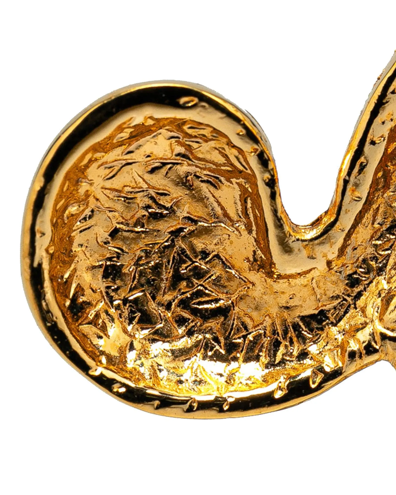 Gold Plated Whirlpool Brooch with Pin Closure