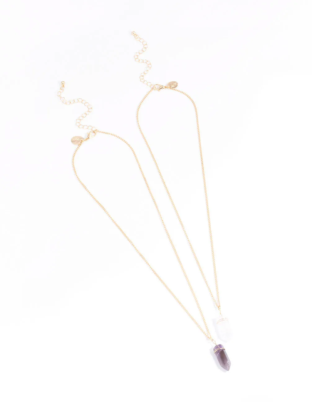 Gold Rose Quartz & Amethyst Bestie Necklace Pack