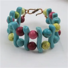 Handcrafted Dyed Howlite Cuff Bracelet