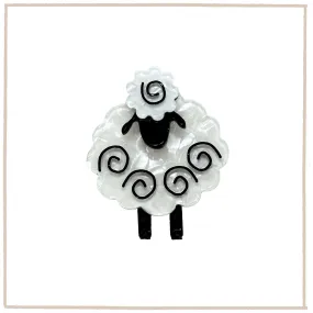 Handmade Acrylic Art Brooch - The Happy Sheep