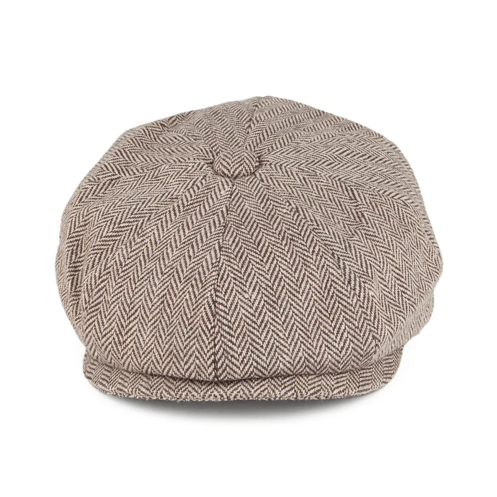 Hats Kids Herringbone Newsboy Cap Brown Wholesale Pack