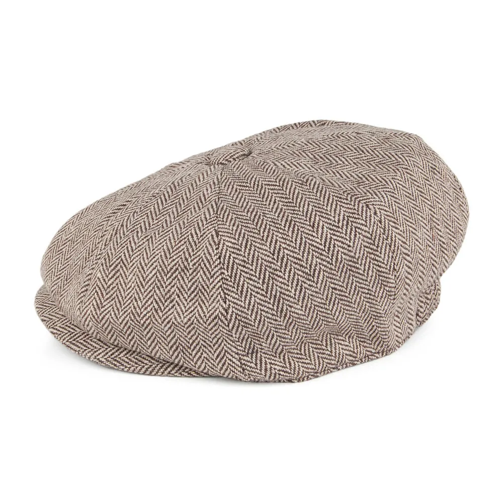 Hats Kids Herringbone Newsboy Cap Brown Wholesale Pack