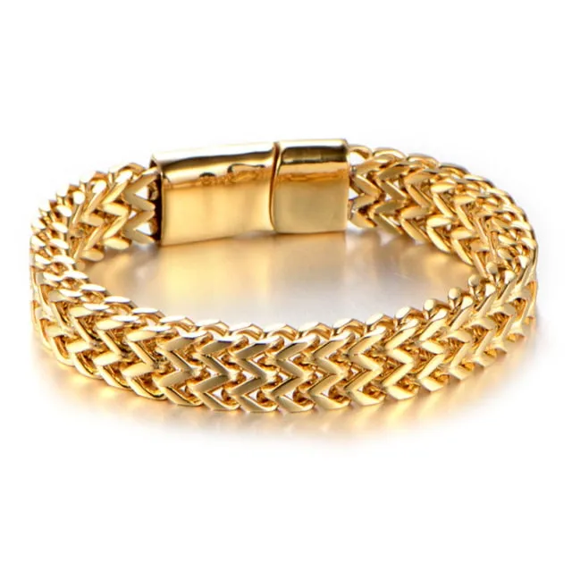 High Quality Stainless Steel Braided Bracelet Bangle Men Hip Hop Party Rock Jewelry