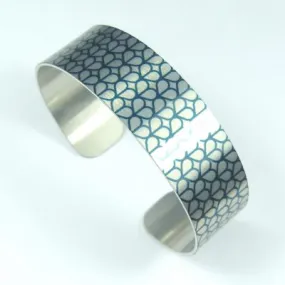 Honeycomb Slim Cuff Bangle (teal)