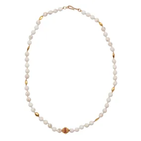 Howlite and Gold Beaded Necklace (47cm)