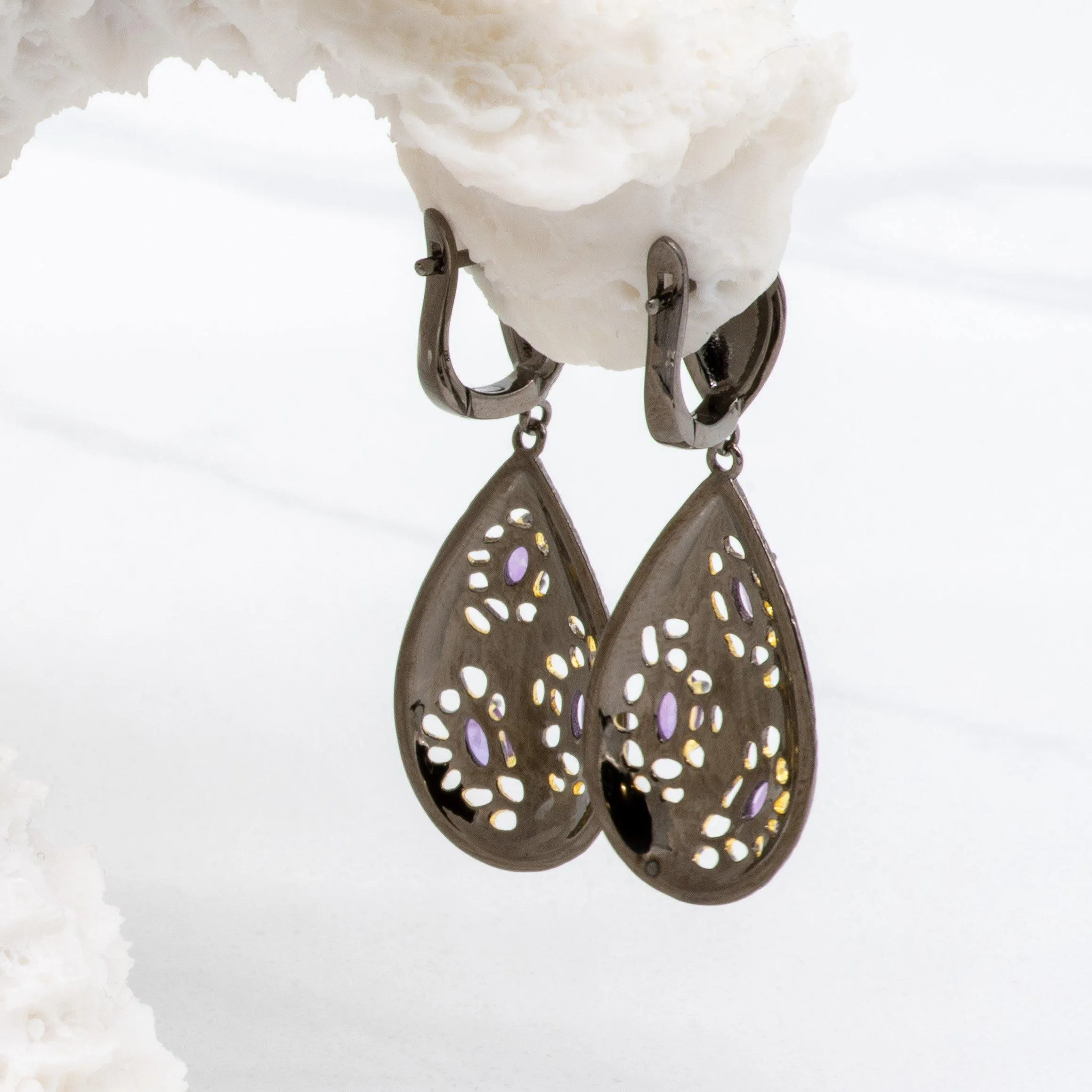 Hypatia Amethyst Earrings in Sterling Silver