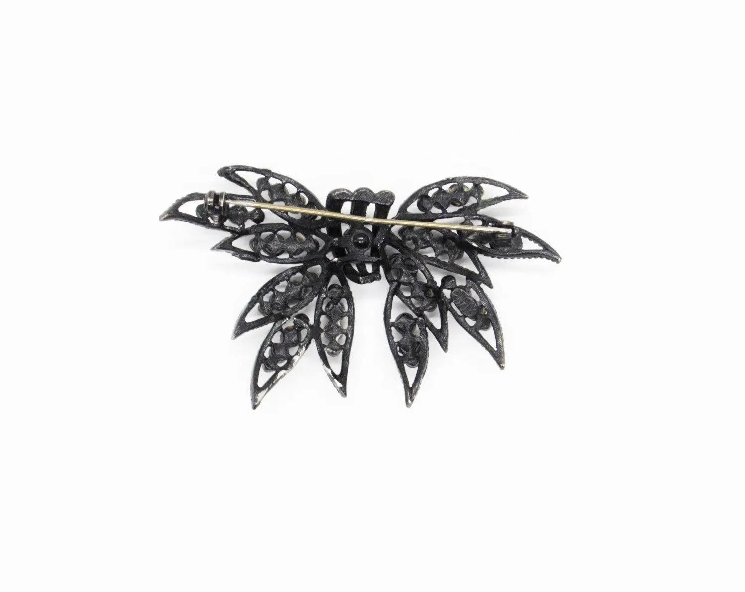 Japanned Black Vintage Weiss Bow Brooch