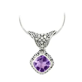 JD N54143 AMETHYST DIAMOND SHAPED NECKLACE AMY