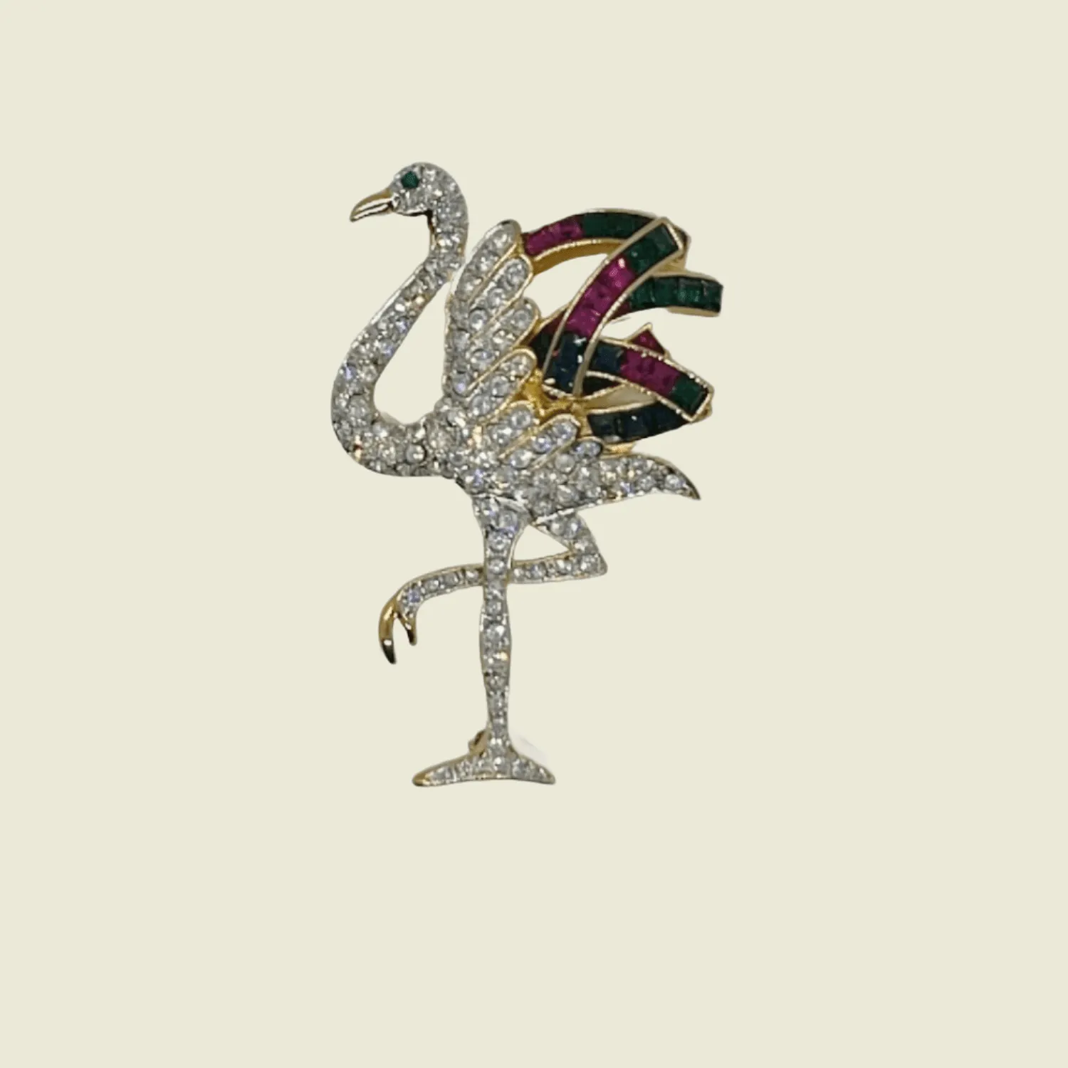 Kenneth J Lane Treasures of the Duchess Flamingo Brooch: Very Hard to Find