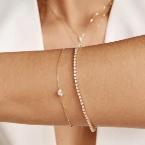 Laboratory-Grown Diamond Double Marquise Bracelet in 10k Gold