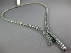 LARGE 53.52CT AAA AQUAMARINE & TOURMALINE 18KT WHITE GOLD LARIAT TENNIS NECKLACE