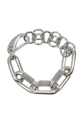 Large Chain Link Bracelet in Nickel