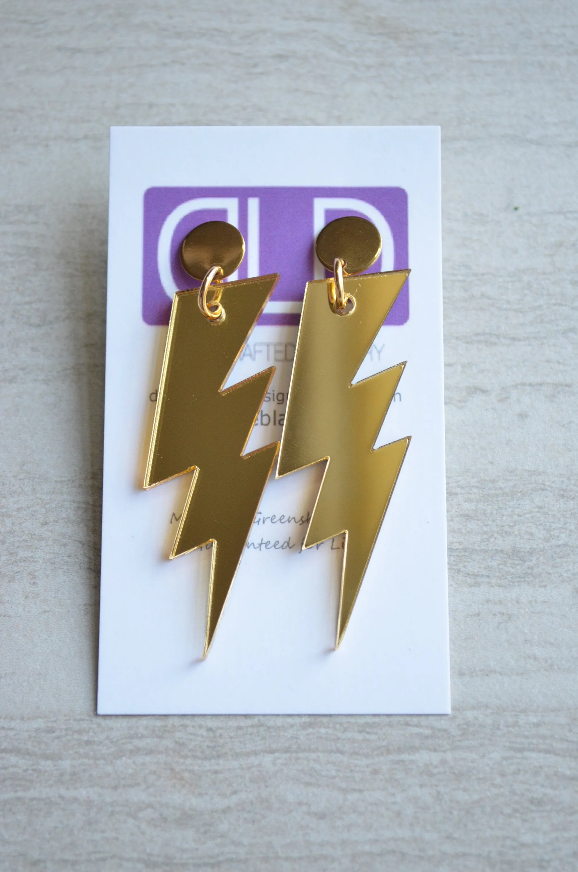 Lightning Bolt Big Long Lucite Acrylic Dangle Statement Earrings