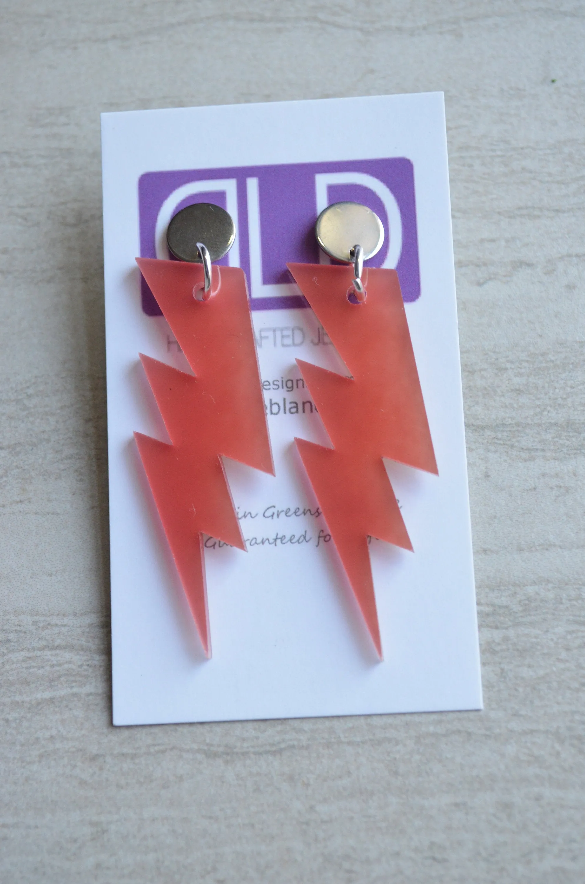 Lightning Bolt Big Long Lucite Acrylic Dangle Statement Earrings