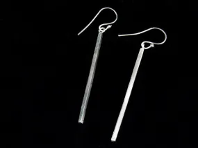 Long Silver Stick Earrings