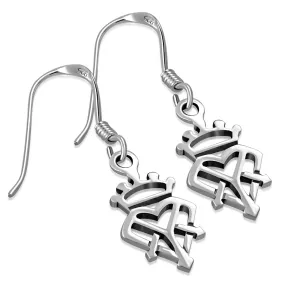 Luckenbooth Celtic Crown Sterling Silver Earrings