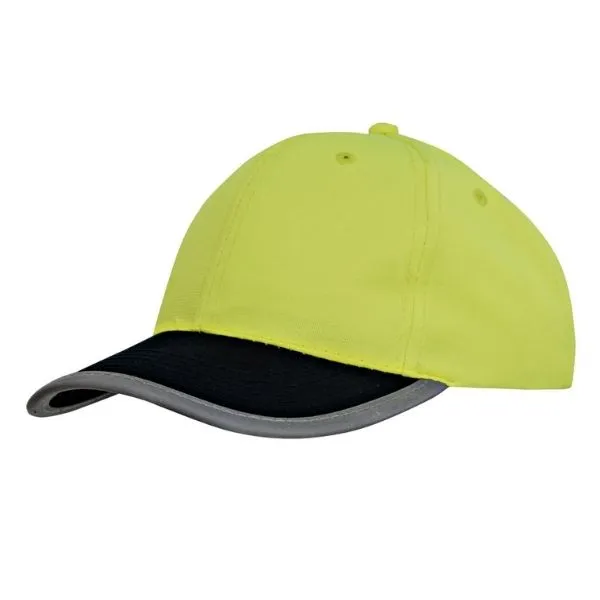 Luminescent Safety Cap with Reflective Trim