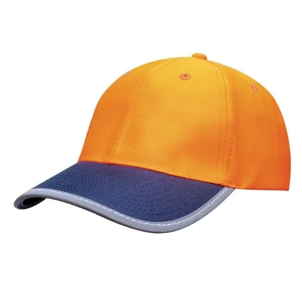 Luminescent Safety Cap with Reflective Trim