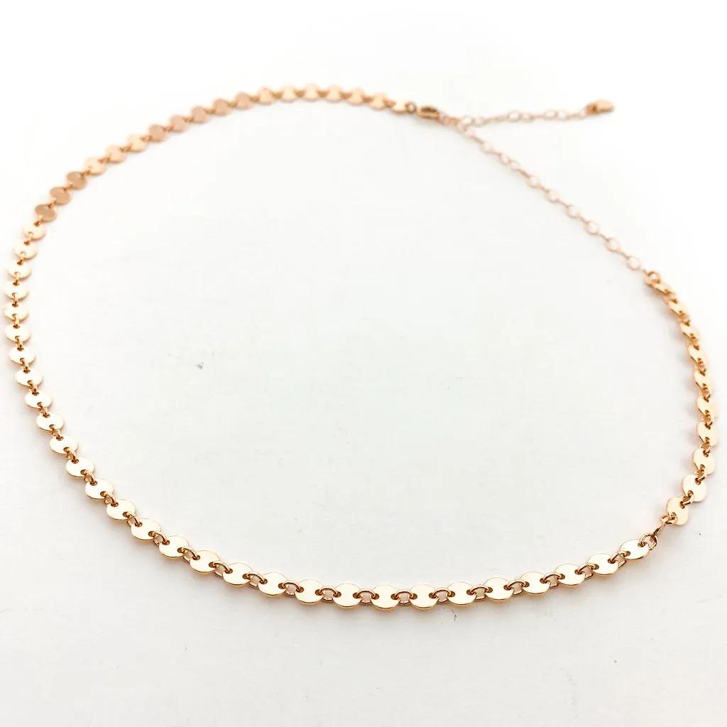 Luna Disc Chain Jewelry Set | Rose Gold