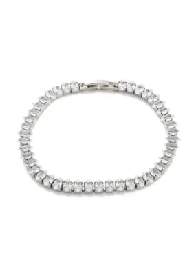 Marquise Adjustable CZ Tennis Bracelet Silver 7mm