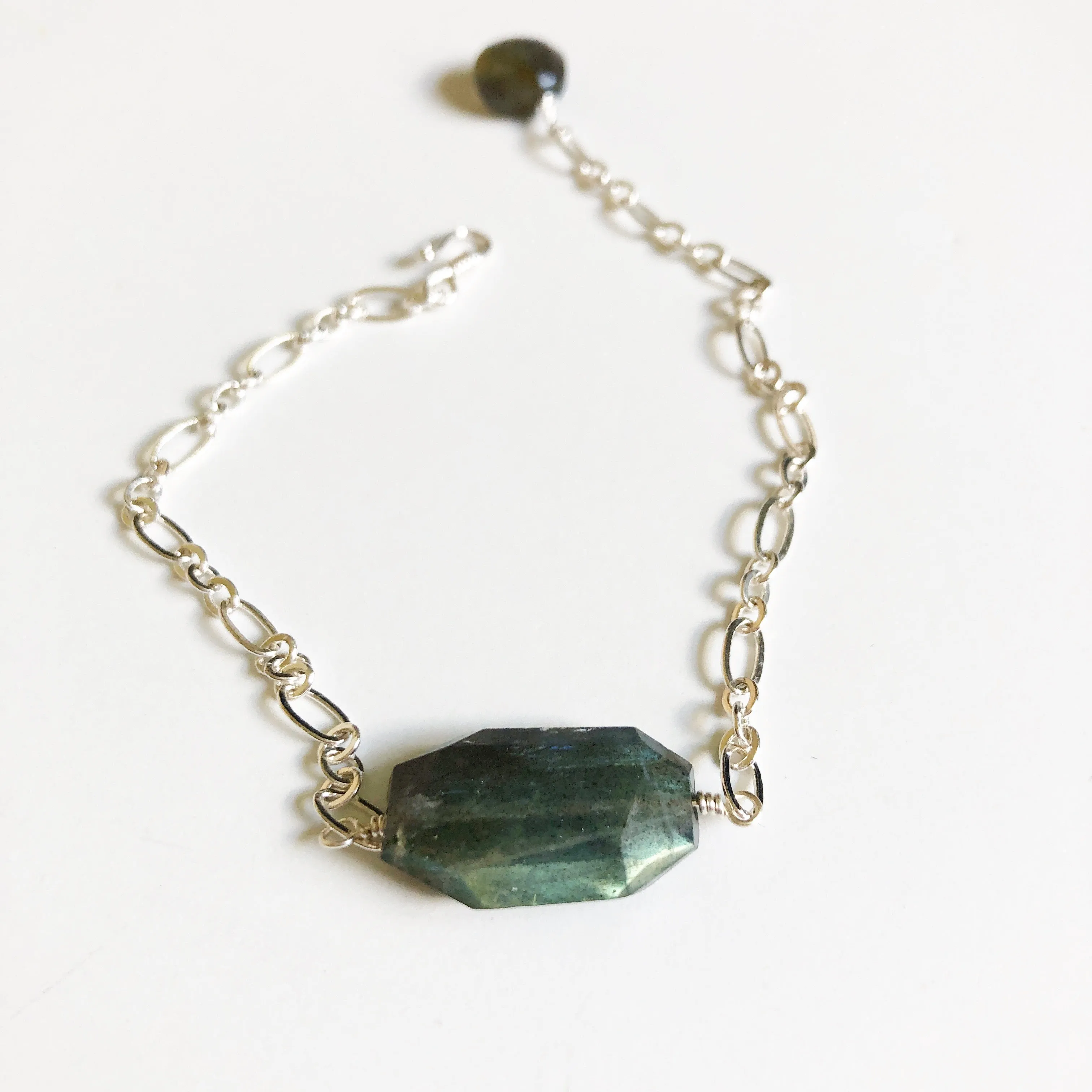 Maya - Labradorite Solitaire Bracelet in Gold or Silver New